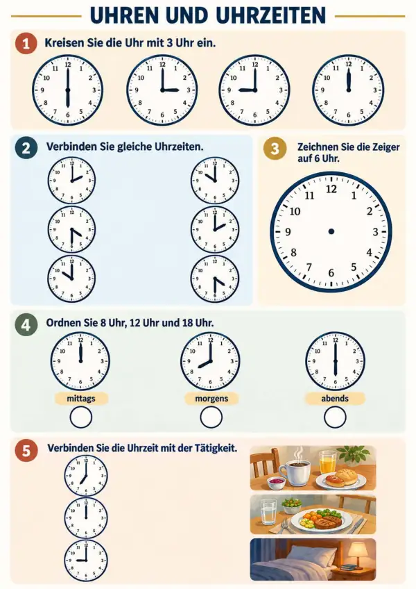 Thema Uhren und Uhrzeiten